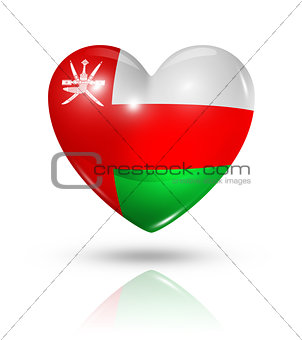Love Oman, heart flag icon