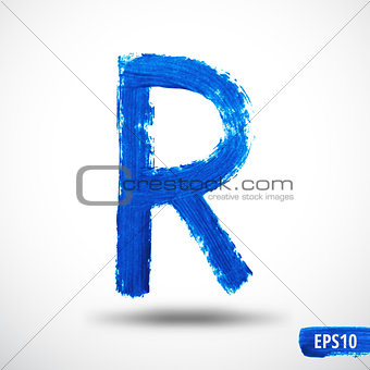Alphabet Letter R. Watercolor Alphabet. Vector Background