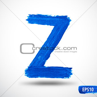 Alphabet Letter Z. Watercolor Alphabet. Vector Background