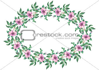 Oval frame from flowers