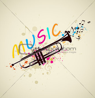 Music background with trumpet 