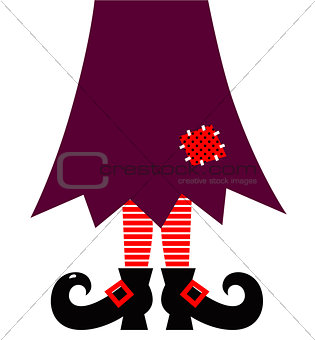 Halloween Witch legs vector isolated on white