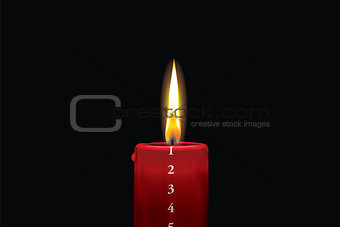 Red advent candle - december 1st