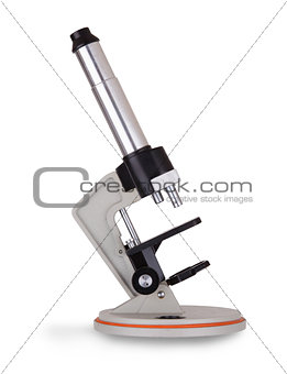 Old simple microscope isolated