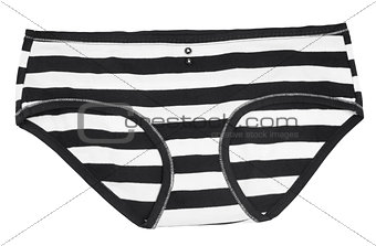 panties in black and white stripes
