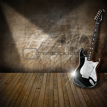 Electric Guitar in Interior Grunge Room
