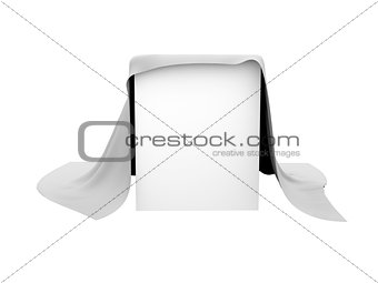 Box covered with a white cloth