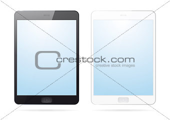 black and white mobile tablet