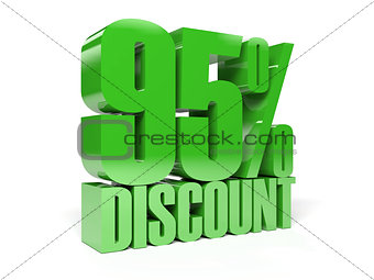 95 percent discount. Green shiny text.
