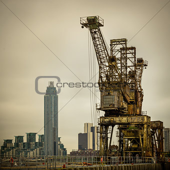 Rusty cranes at Battersea power station
