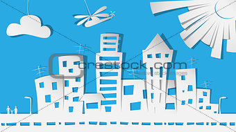 Abstract Paper City in Vector illustration