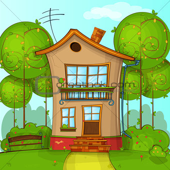 Vector Illustration of Cartoon House