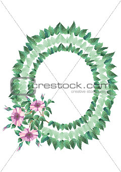 Frame from abstract flowers and leaves