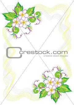 Frame with abstract flowers
