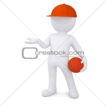 3d basketball player with the ball