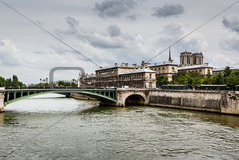 Seine River and Notre Dame de Paris Cathedral, Paris, France