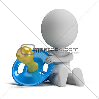3d small people - child and the pacifier