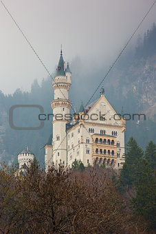 Neuschwanstein castle in Bavarian alps