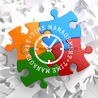 Time Management Concept on Multicolor Puzzle.