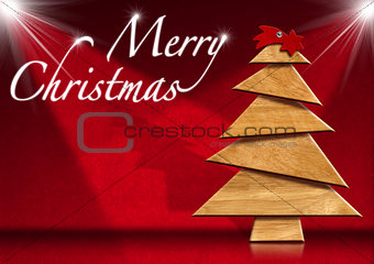 Wooden and Stylized Christmas Tree