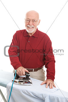 Senior Bachelor Does Ironing