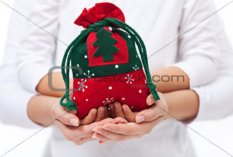 Giving presents to the loved ones at christmas concept