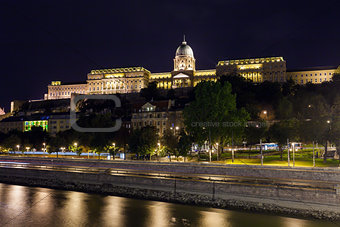 Royal Palace of Buda, Budapest  illuminated, night view, Budapes
