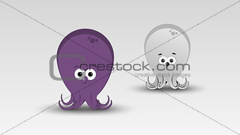 Cartoon Octopus in Vector illustration