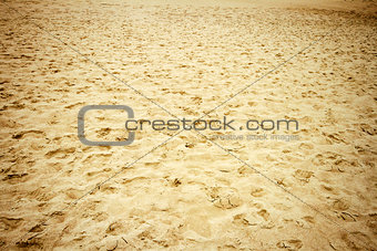  Footsteps on a beach sand   
