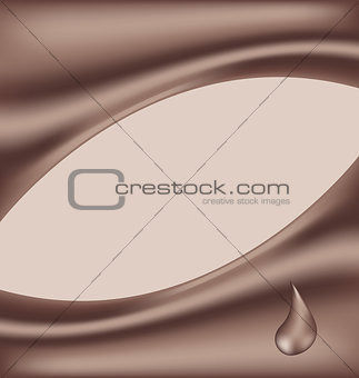 Abstract chocolate wavy background with drop