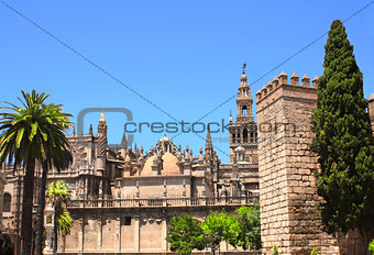 Cathedral and Giralda Tower of Seville, Spain