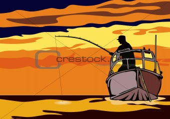 Fishing in the sunset