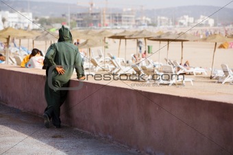 berber man on the beach in Essaouira