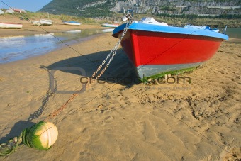 Boats Moored At The Beach Islares