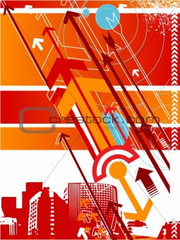 Abstract vector background with arrow details