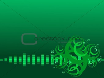 green vector background with musical beats