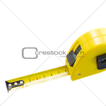 Yellow tape measure close up