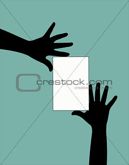 a pair hands holding board