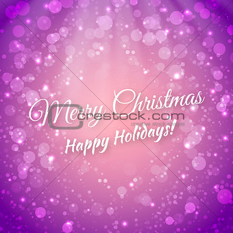 Merry Christmas. Blurred Festive Vector Background. Greeting Card