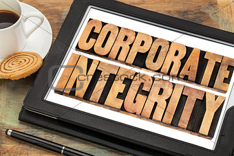 corporate integrity on digital tablet