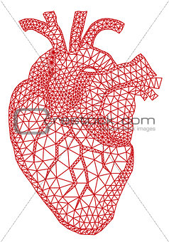 heart with geometric pattern, vector 