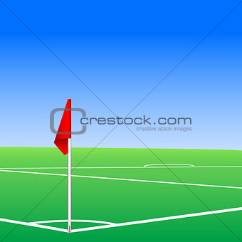 Illustration of  a football pitch corner flag
