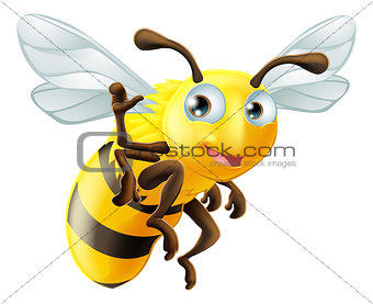 Cartoon Bee Waving