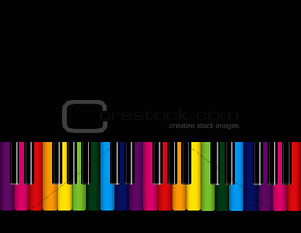 Piano with Colorful Keyboard Illustration
