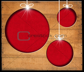 Christmas Balls - Old Wooden Boards