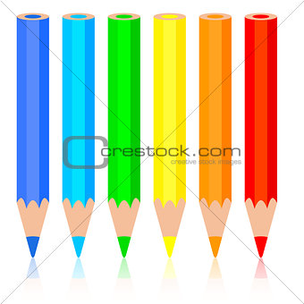 Set of colored pencil, vector illustration.