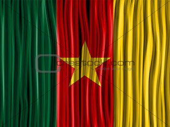 Cameroon Flag Wave Fabric Texture Background