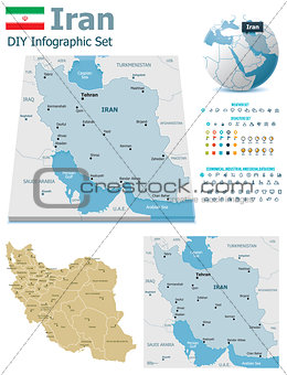 Iran maps with markers