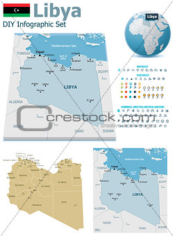 Libya maps with markers