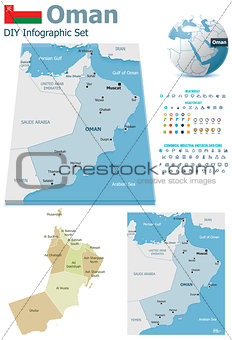 Oman maps with markers